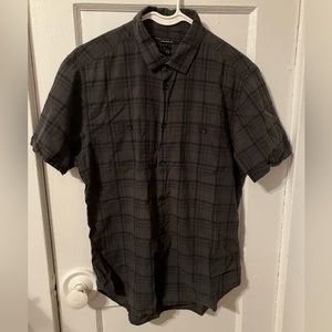 SOLD EB Marc by Marc Jacobs Grey Black Blue plaid button down w/pockets sz M